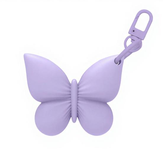

Lipstick Holder with Elastic Silicone Bag Keychain Butterfly Shape Lipstick Carrier for Thin Tube Lip Balm And Lip фиолетовый