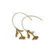 Fashion Metallic Flower Leaf Hook Earrings for Women Girl Unique Individualistic Niche Dangle Earrings Party Jewelry Accessories