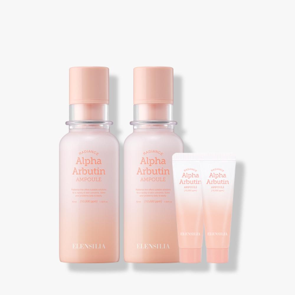 Elensilia Radiance Alpha Arbutin Ampoule 2pcs + Cleansing Foam 10ml 2pcs NONE