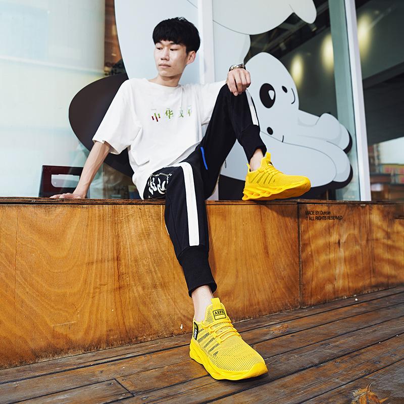 40-47 Pánské Velké Velikosti Lehké Prodyšné Síťované Boty Pánské Tenisky Běžecké Boty se Vzduchovým Polštářem Síťované Boty