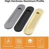 Self adhesive door handles for sliding barn doors, set of 2 matte black aluminum alloy oval handles no punching