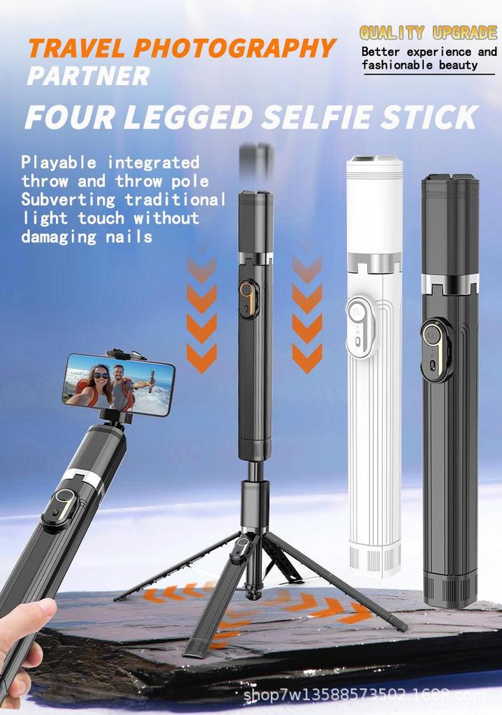 Extendable Selfie Stick Tripod with Bluetooth Remote for Outdoor Photography
