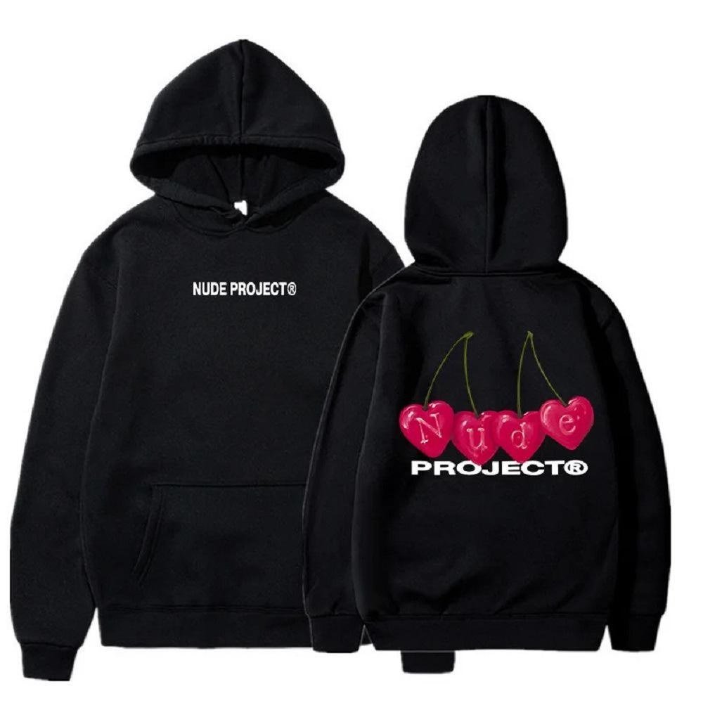 Moletom com Capuz e Ombro Caído com Estampa de Logo Feminino Tendência 2024 Sportswear, Millennium