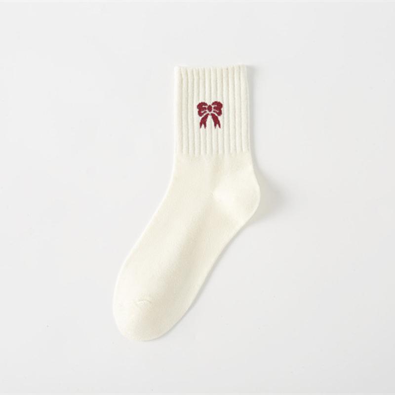 

Женские осенне-зимние носки Angola Red до середины икры, повседневные универсальные чулки бордового цвета без косточек One size