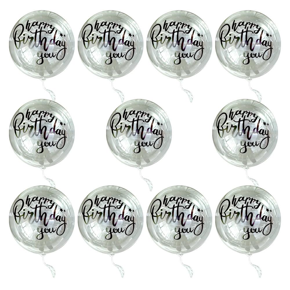 10inch Bobo Balloons Happy Birthday - English 10 Pieces Suitable for Birthday Parties, Anniversaries, Holiday Party Decorations Other