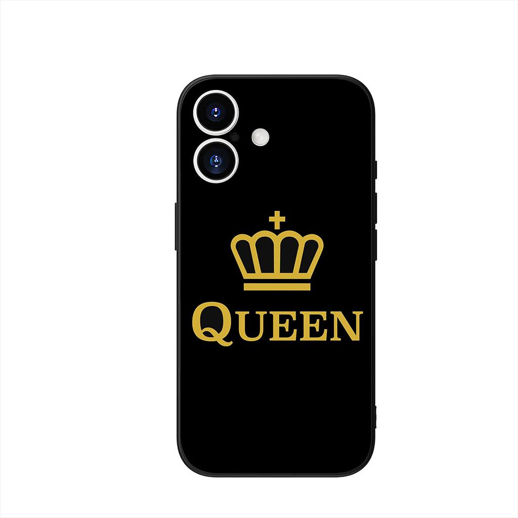 Cartoon König Königin Paar Liebhaber Handyhülle Case für Apple iPhone 16 15 14 Plus 13 12 Mini 17 Pro Max + 16E Air 16+ ProMax