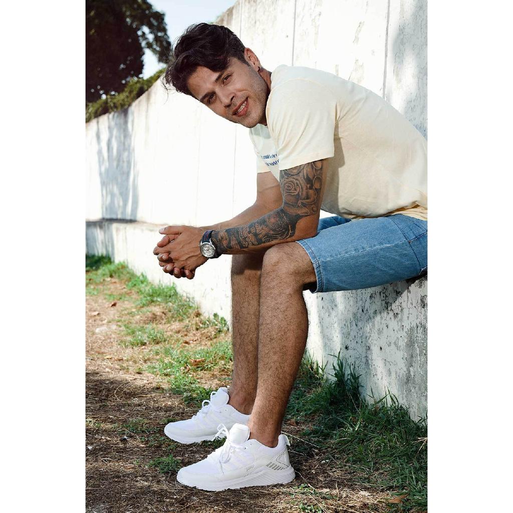 24865 Světle šedá - námořnická modrá pánské tenisky pro volný čas, sportovní obuv