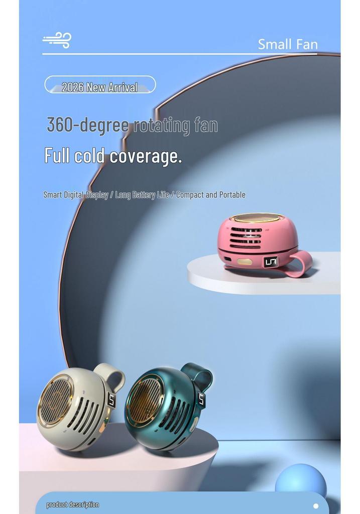 Portable Leafless Mini Cyclone Fan: Clip-On, Handheld, Wearable & Rechargeable