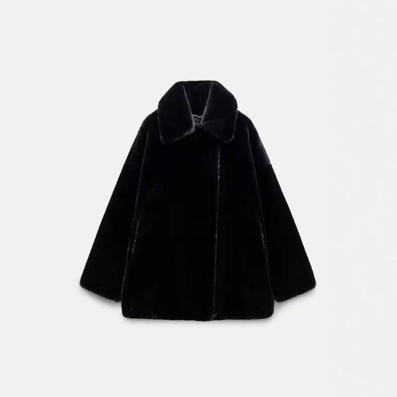 Womens Faux Fur Long Coat Slouchy Warm Elegant Luxury Winter