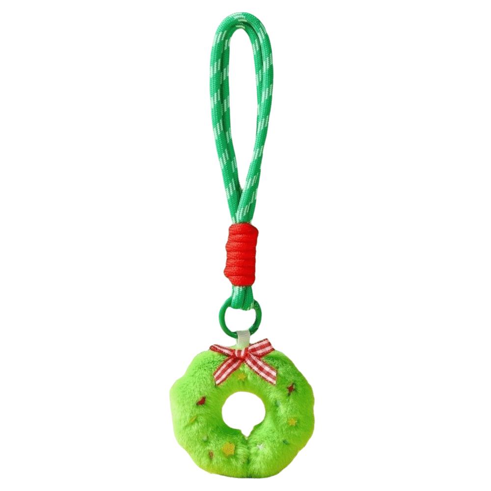 Polyester Christmas Keychain Santa Claus Plush Keyring New Key Pendant  Decoration