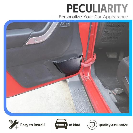 Car Front Rear Door Mesh Pockets Storage Box Organizer Tray for Jeep Wrangler JK 2011-2017 Stowing Tidying Interior Accessories