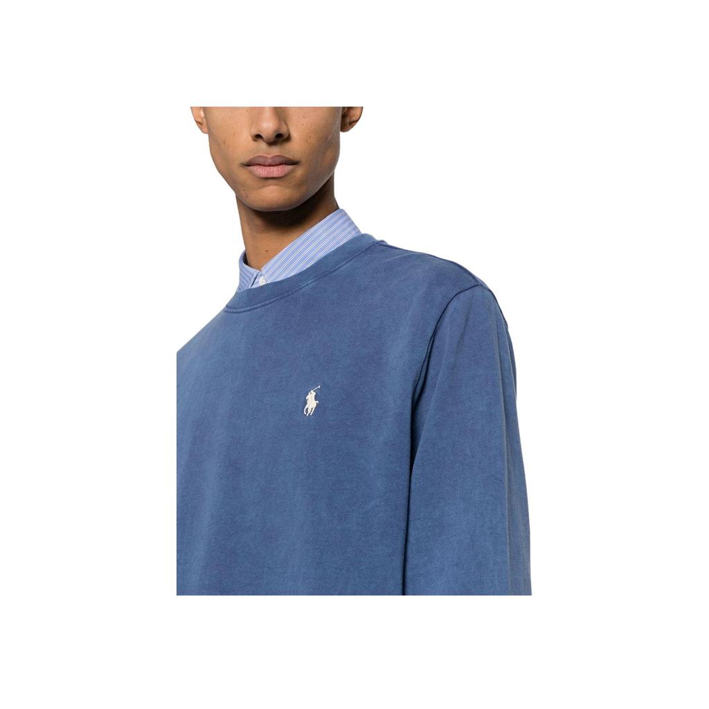 Ralph Lauren Polo Logo Embroidered Crewneck Sweatshirt Men sweatshirt Blue 710916689-001