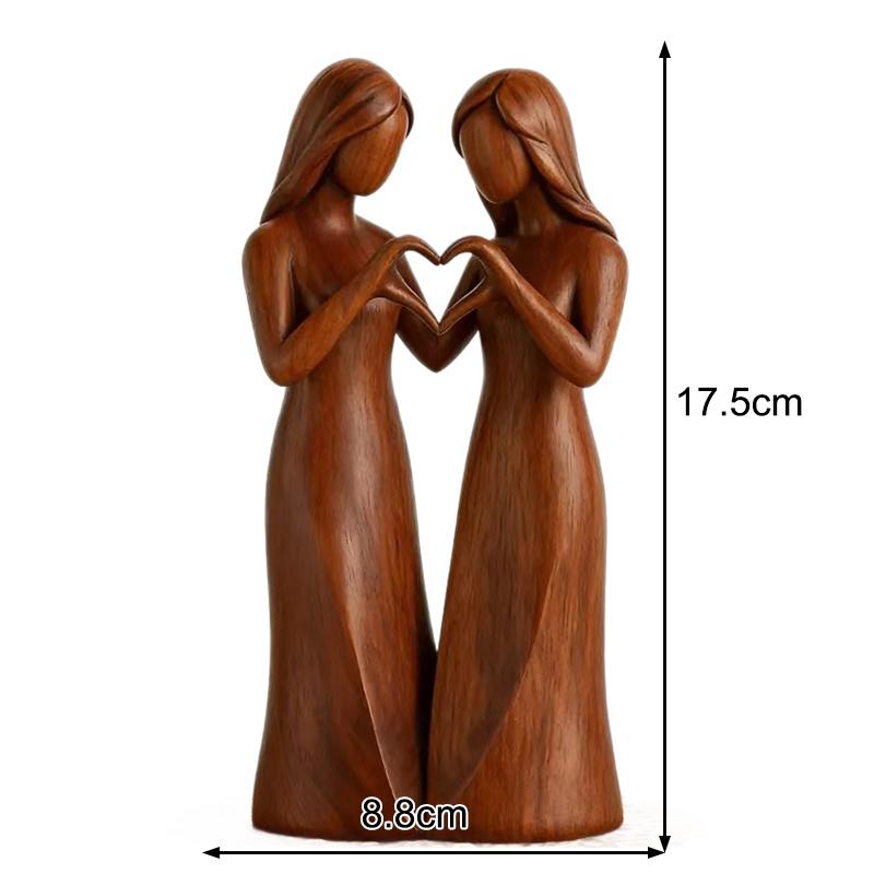 Natural Texture Sculpture Sisters By My Side Resin Figurine Hand-Painted Friendship Sculpture Friend Sister Birthday For Women