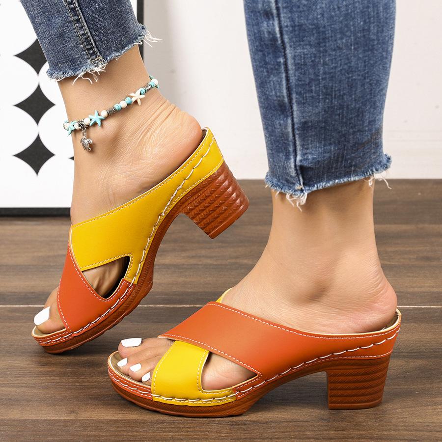 

Мода Летняя Мода Женские Сандалии на Платформе Обувь для Женщин Повседневные Сандалии Женские Большой Размер 36-43 Тапочки Женские Туфли на Каблуке 36