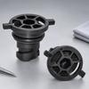111116RC2B Black Automotive Oil Drain Closure with Two Opposing Grips, Recessed Center Drive, and Round Engineering Plastic Body