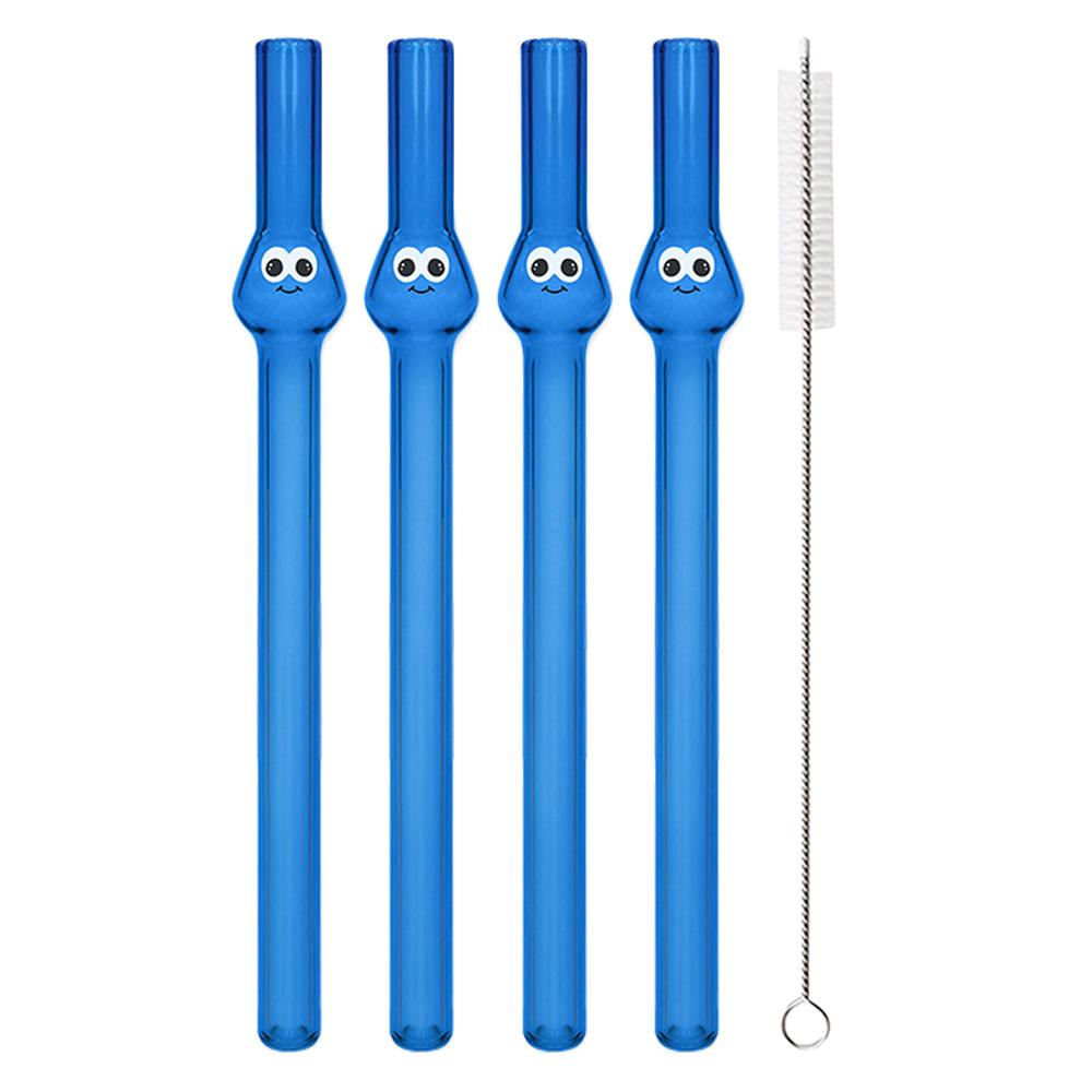 5Pcs Glass Boba Straws Reusable Glass Drinking Straws Wide Clear Straws 12mm Clear Smoothie Straws for Bubble Tea Milkshakes