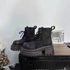 [Fanfna] Retro Polished and Old Martin Boots Women's 2025 Autumn New Versatile Lace-up Short Boots Locomotive Boots