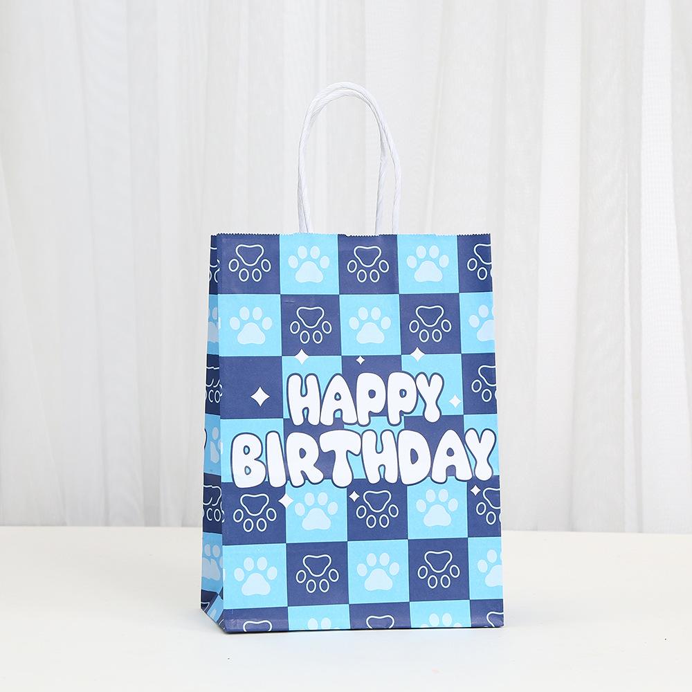 StoBag dog paw gift wrapping bags happy birthday packaging bags for sweets kraft paper treat bags pet party supplies candy favor