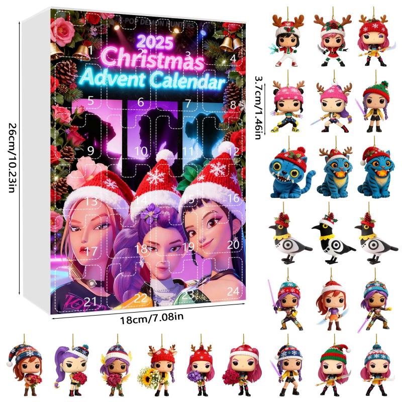 

Kpop Demon Hunter Advent Calendar 2D Acrylic Pendant Christmas Tree Hanging Decorative Gift New Year 24 Days Countdown Blind Box A1