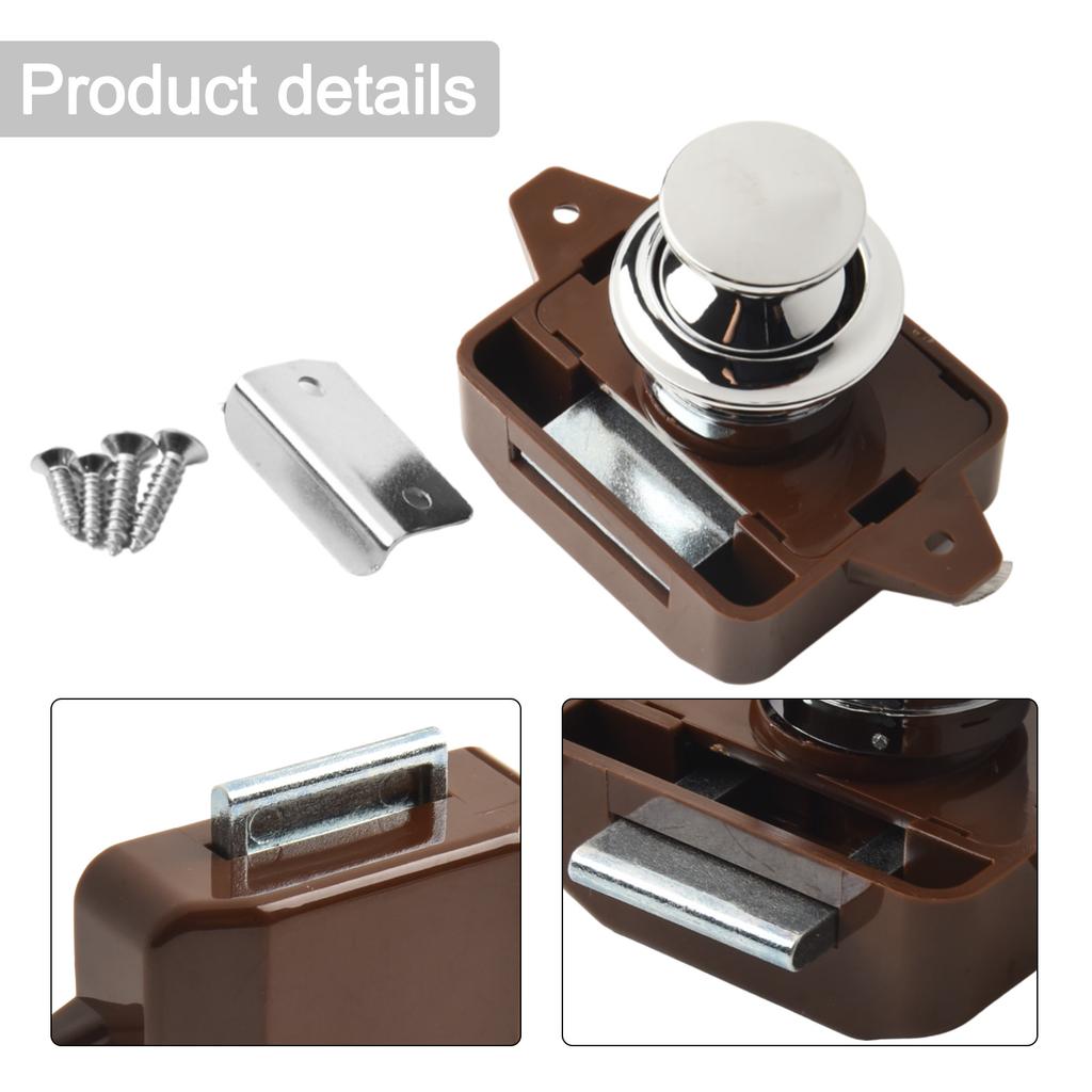 Zinc Alloy Catch Lock RV Shaking Button Cabinet Camper Caravan Catch Cupboard Door Knob All Kinds Of Furniture