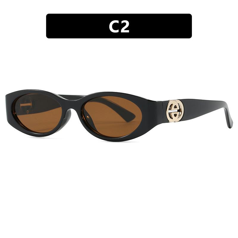 

New Fashion Oval Sunglasses Women Men Trendy Cool Multi Color Sun Glasses Ladies Street SRetro Premium Eyewears UV400 As Picture
