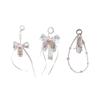 Fashionable Ballet Shoe Keychain Charm with Pearls Ribbon Designs Lovely and Stylish Accessory Portable for Girls