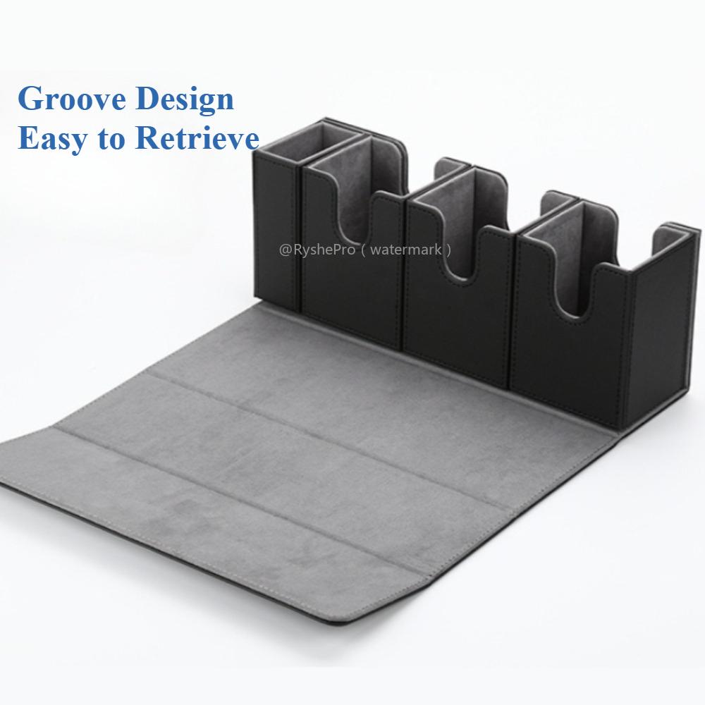 4 In 1 Card Deck Box with Dice Tray Card Deck Case Holds 270+ Cards Strong Magnet Card Organizer for Yugioh TCG Sports Cards