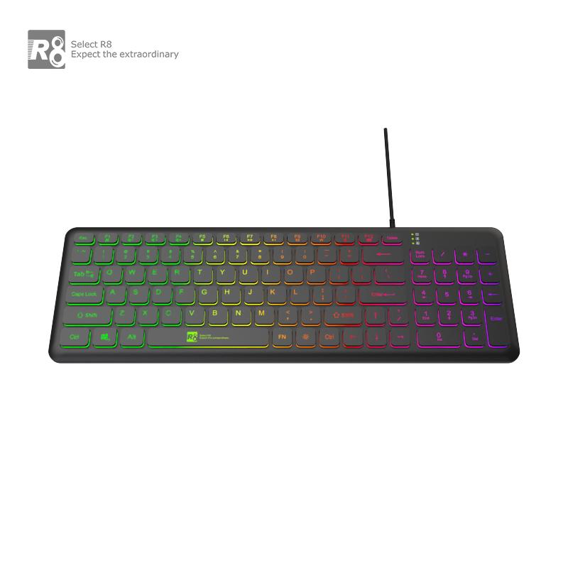 104 Keys Gaming Keyboard Wired Keyboard With RGB LED Back Light Middle Size Keyboard for PC Gamer