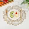 1PCS PVC Creative Rose Placemat Nordic Style Table Decoration Mat Gold-plated Home Coaster PVC Non-slip Waterproof Placemat