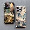 Chinese Style Landscape Painting Phone Case For Iphone 13 12 Pro Max 15 14 Pro Max Plus 11 XR XS X 15 14 7 8 Plus Silicone Cover