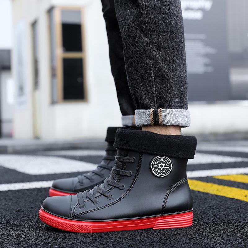 New Waterproof Rain Shoes for Men Outdoor Anti Slip Fishing Boots Work Kitchen Wear-resistant Rain Shoes for Men Boots