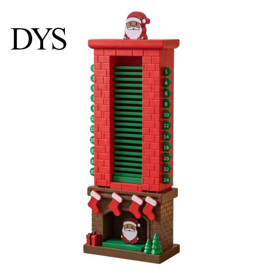Weihnachtsmann Schornsteine Ornament Weihnachtszählkalender, 24 Tage Advents-Tischdekoration Xmas für Feiertagsparty Kalender