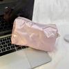 Silver Lingge Bow Pattern Makeup Bags for Women Fashion Cute Lady Girls Earphone Key Lipstick Cosmetic Storage Bag Zipper Pouch