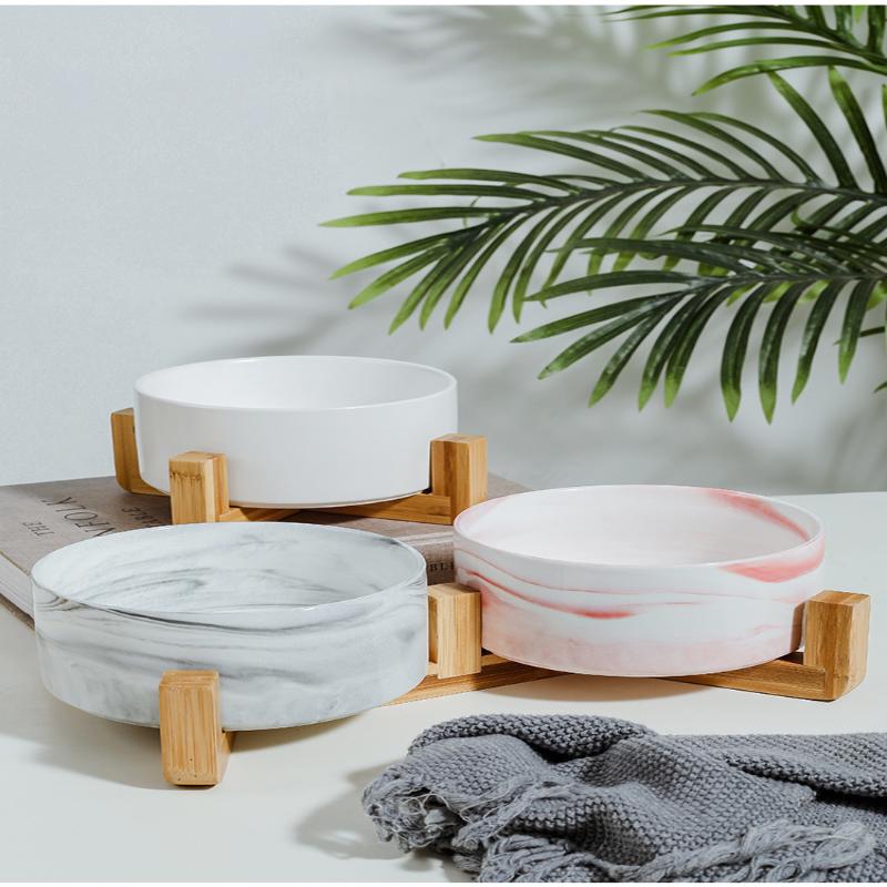 Ceramic Bowl Cat Dog Bowl Cat Food Bowl Cat Bowl Drinking Water Bowl Double Bowl Protection Cervical Spine Bowl Black Pet Bowl