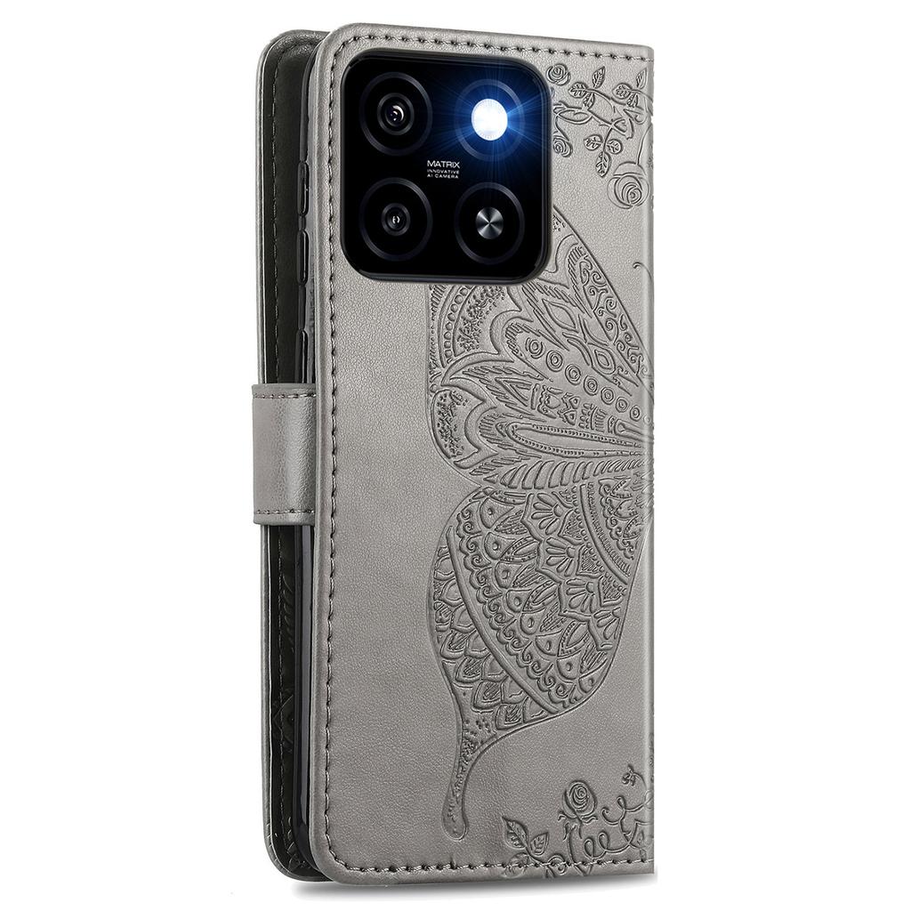 For ZTE Blade A55 Case PU Leather Wallet Phone Cover Butterfly Pattern