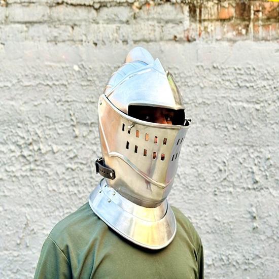 Medieval Helmet European Closed Helmet LARP Fancy Armor Costume Dress Knight Helmet Best Gift For Him