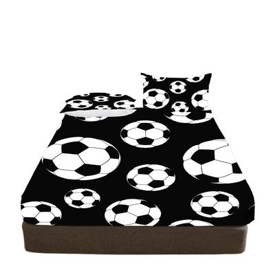 Lenzuola con Angoli Calcio per Ragazzi, Lenzuola in Microfibra a Tema Sportivo per Bambini, Set Biancheria da Letto Traspirante con Fantasia di Calcio e Federa