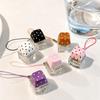 Polka Dot Finger Keyboard Caps DIY Keyboard Pinch Toy Relaxing Fidget Keychain