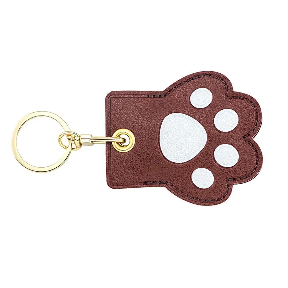 Leather Strawberry Lemon Keychain Case Holder Fashion Women Car Key Ring Charm Bag Car Pendant Gift Anti-lost Pet Dog Cat Collar