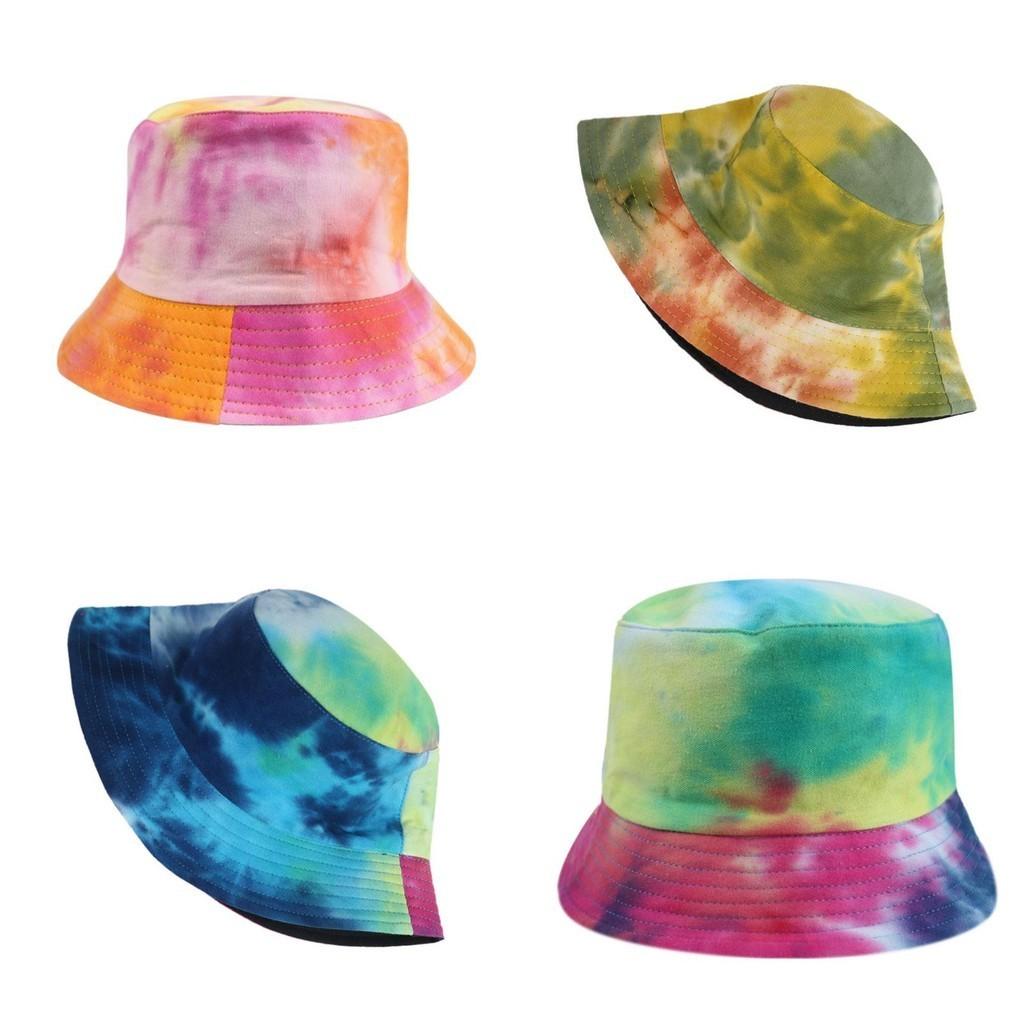 Fashionable Street Style Fisherman Hat With Ombre Tie-dye Pattern Reversible Design