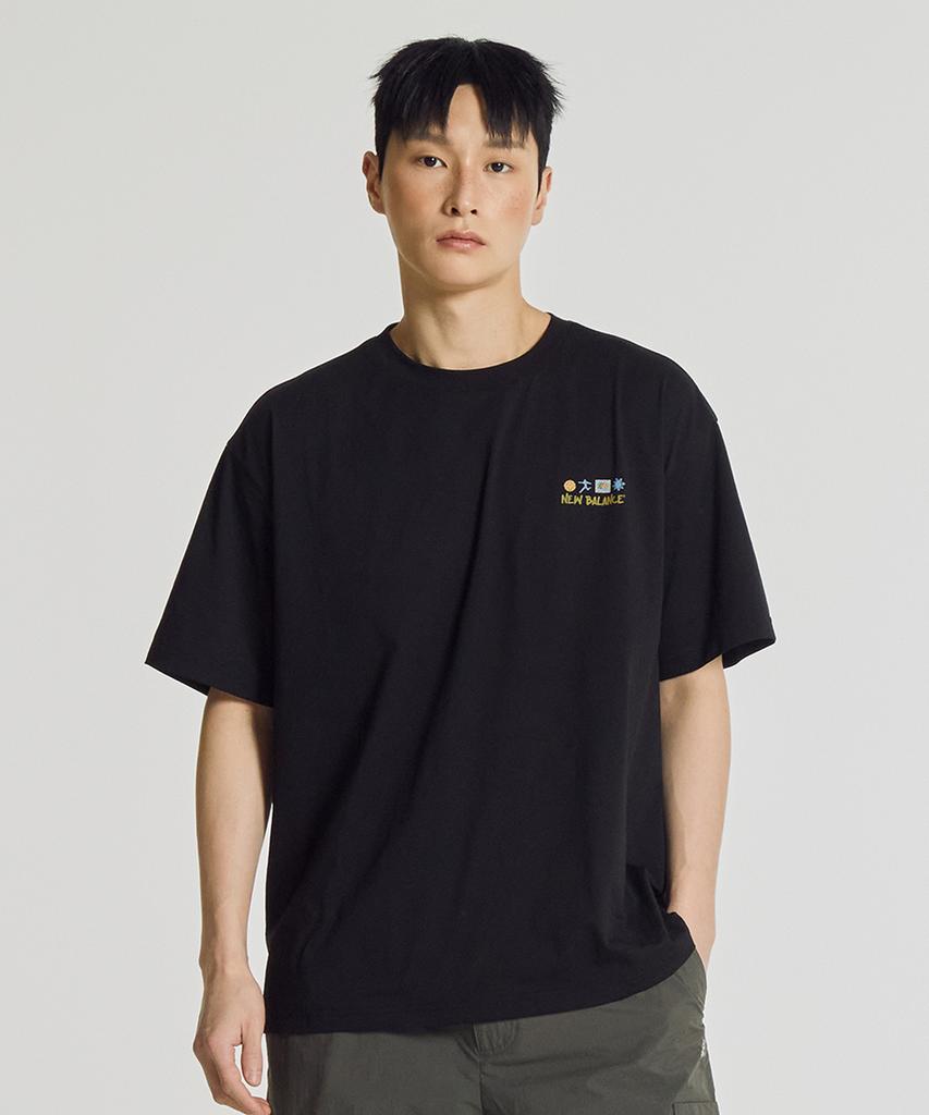 Nyuballanseu Nbneg31643 / Uni Sunny & Rainy Illustration Short Sleeve T-Shirt (Black)