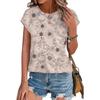 Summer Women's Casual Fashion Creative Casual Daily T-shirt Loose Casual T-shirt 3D Digital Color Printed T-shirt