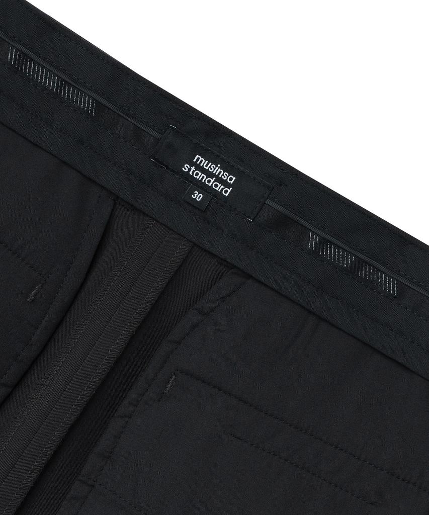Musinsa Standard Side Adjust Two-Tuck Wide Slacks [Dark Gray]