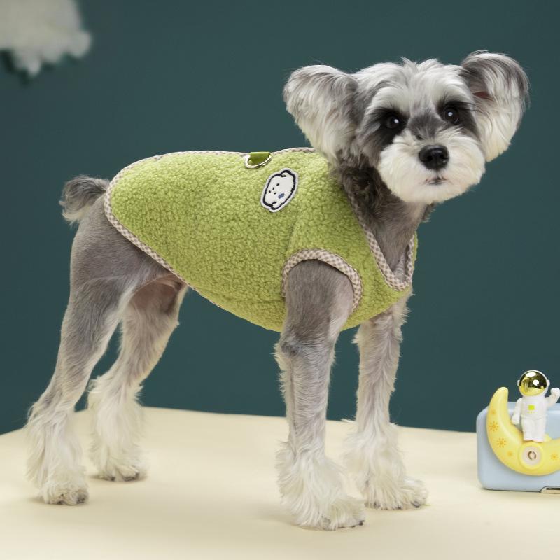Popular Warm Checkered Fleece Dog Sweater - Comfortable, Thickened, Close-Fitting Vest for Spring, Autumn, and Winter.