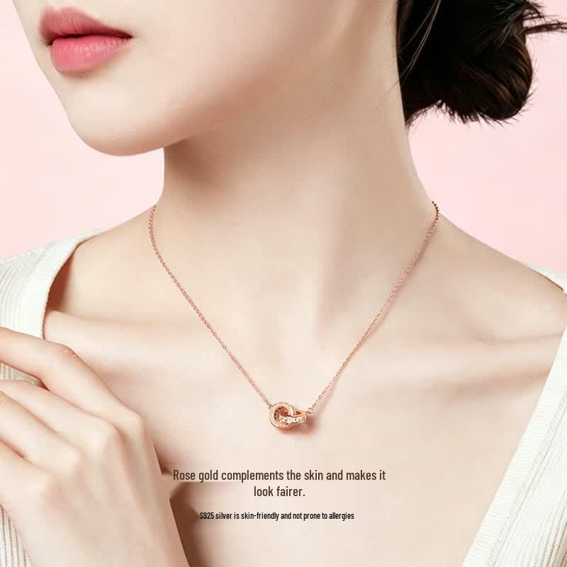 Zhou Dasheng Interlocking Rings Necklace