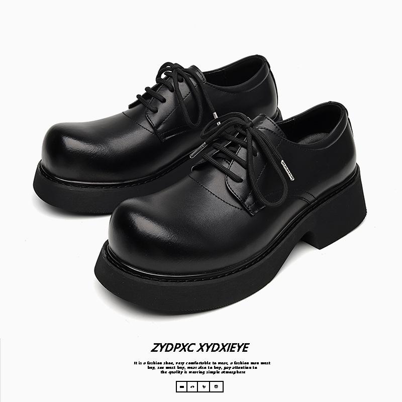 Big head Derby shoes men's high-end commuting black platform tide shoes 2024 new height-increasing tide shoes 3233-E