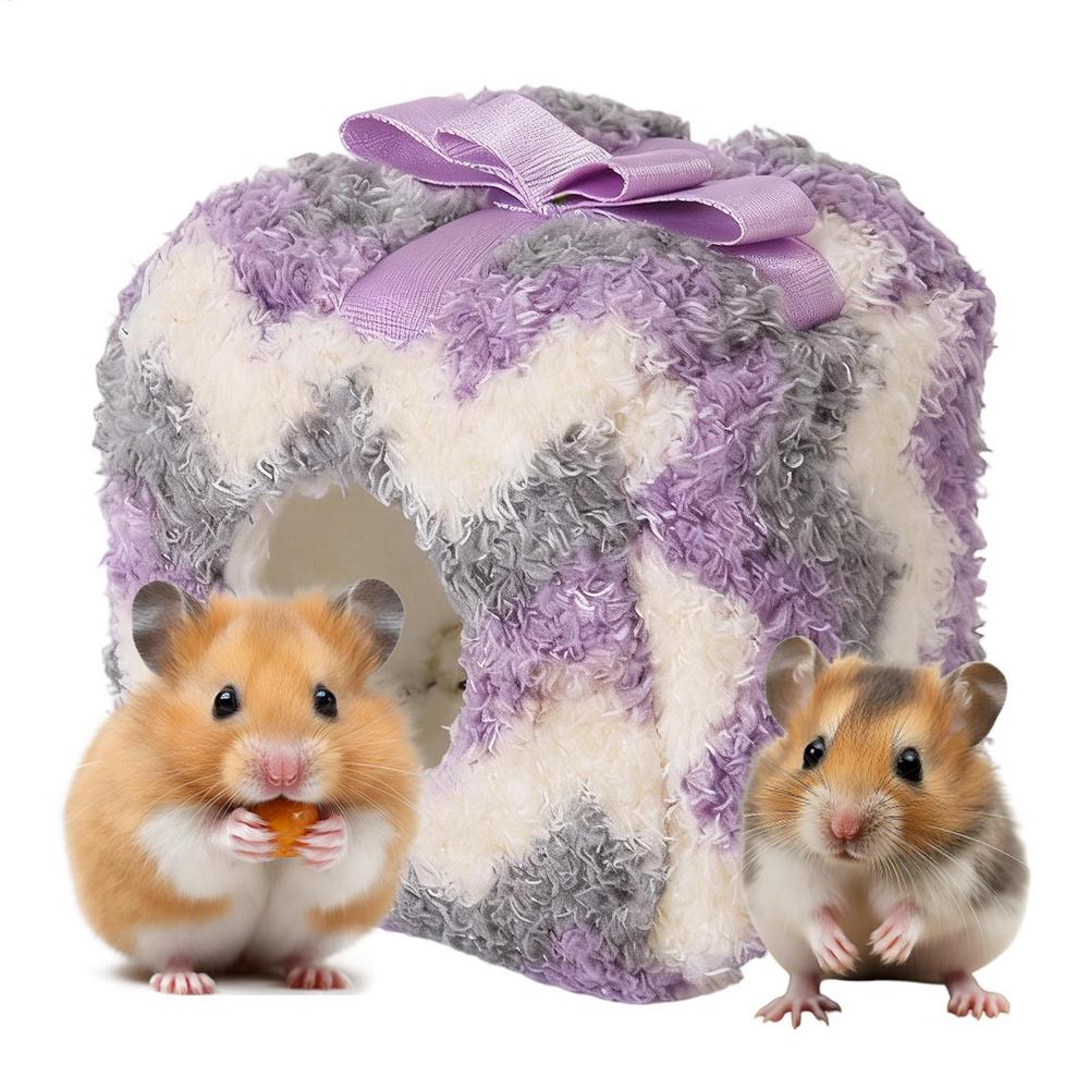 Small Pet Bed Cute Soft Plush Sleeping Plush Hamster Cage Accessories Sleeping Bed For Home Indoor Outdoor For Chinchilla Mice