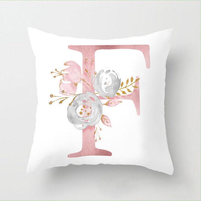 Flower Letter Pillow Soft and Breathable Sofa Car Lumbar Support Office Waist Protection Pillowcase