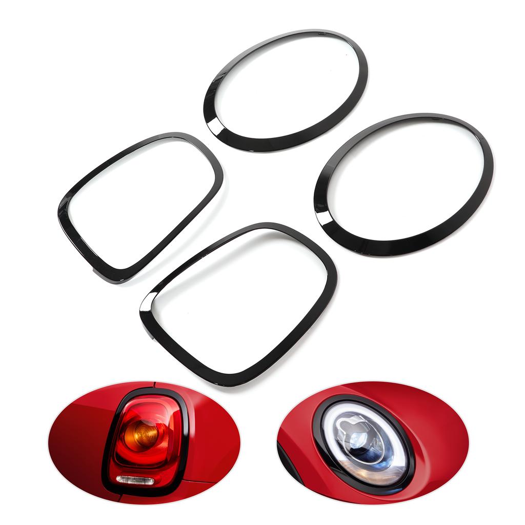 Glossy Black Headlight Taillight Surround Cover Trims for F55 F56 F57 One Cooper S JCW 2014+ Automotive Exterior Accessories