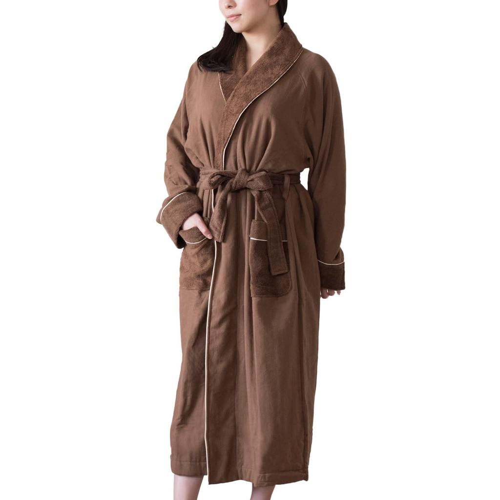 Bloom Imabari Medium Fit-Use Bathrobe, Unisex, (Simple Brown)